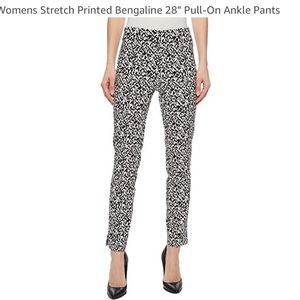 Stretch Printed Bengaline 28" Pull-On Ankle Pants